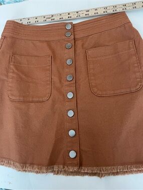 Madewell Women’s  9 Snap Button-Front Brown A-Line Skirt Size 2